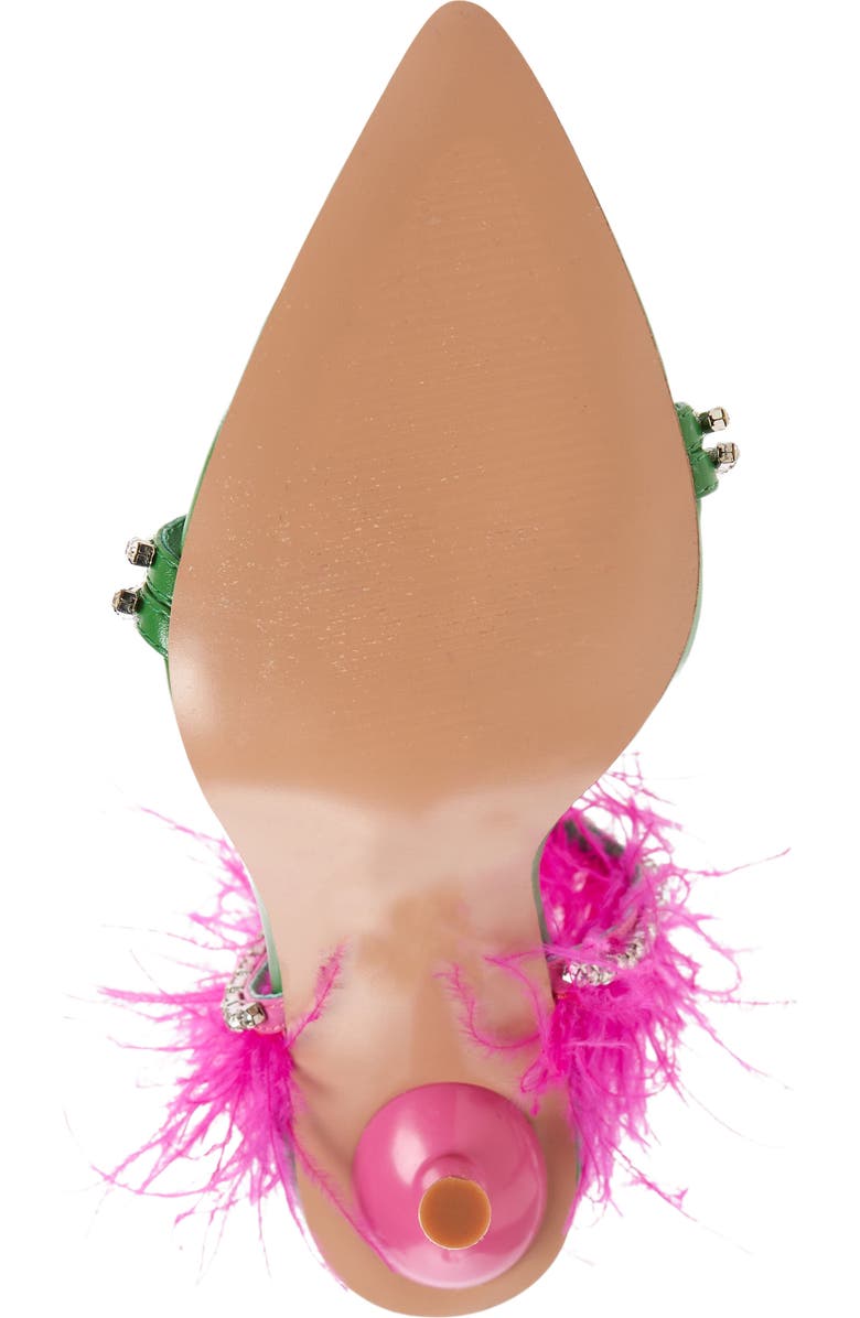 AZALEA WANG Ella Ostrich Feather Sandal, Alternate, color,