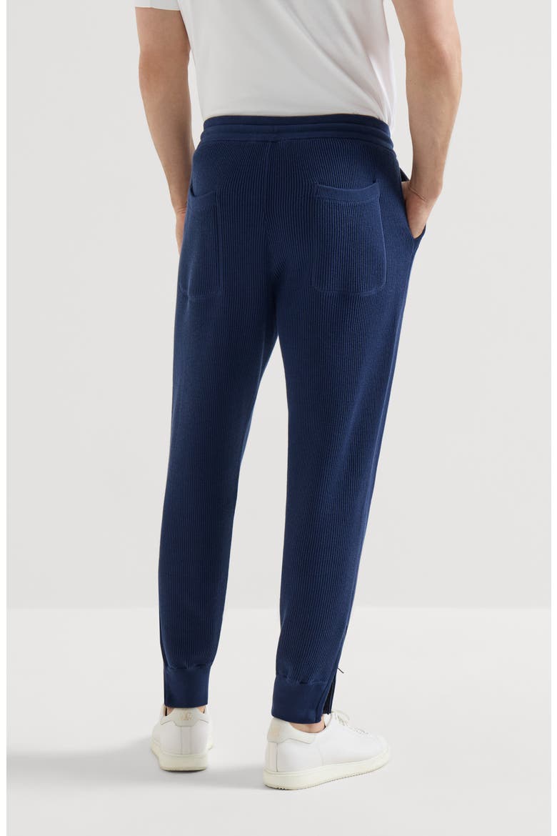 Cotton knit trousers, Alternate, color, Azure
