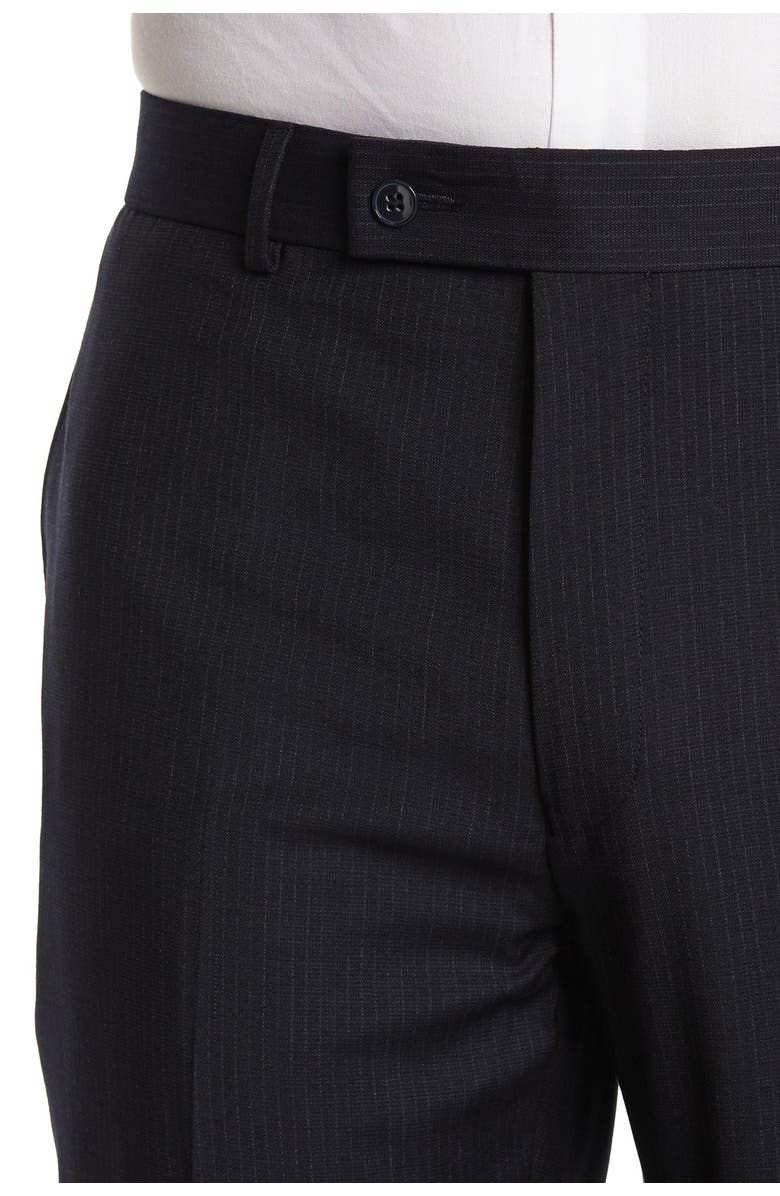 Calvin Klein Dark Blue Tonal Pinstripe Wool Two Button Notch Lapel Suit, Alternate, color,