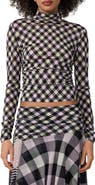 Diane von Furstenberg Logan Diamond Pattern Turtleneck