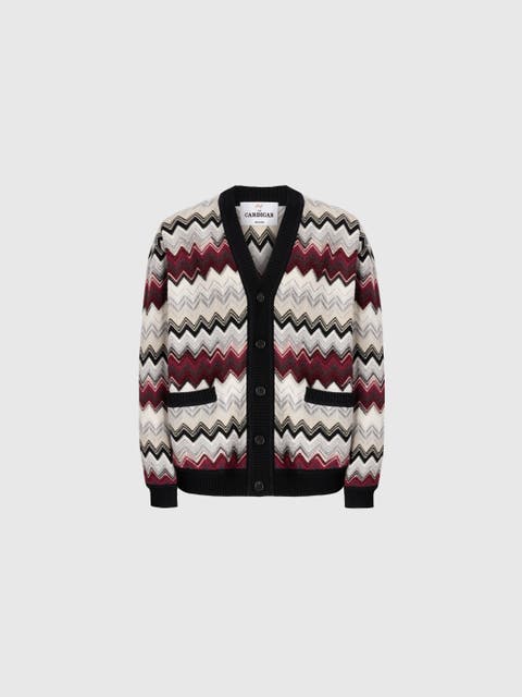 The Cardigan In Wool And Cotton With Zigzag
