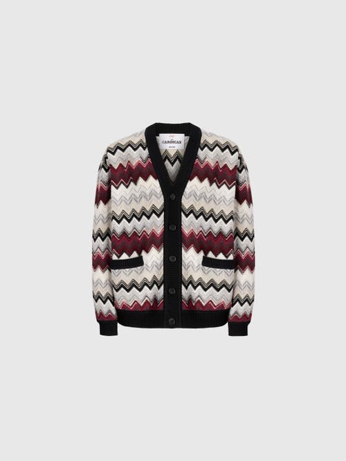Missoni The Cardigan In Wool And Cotton With Zigzag In Multi