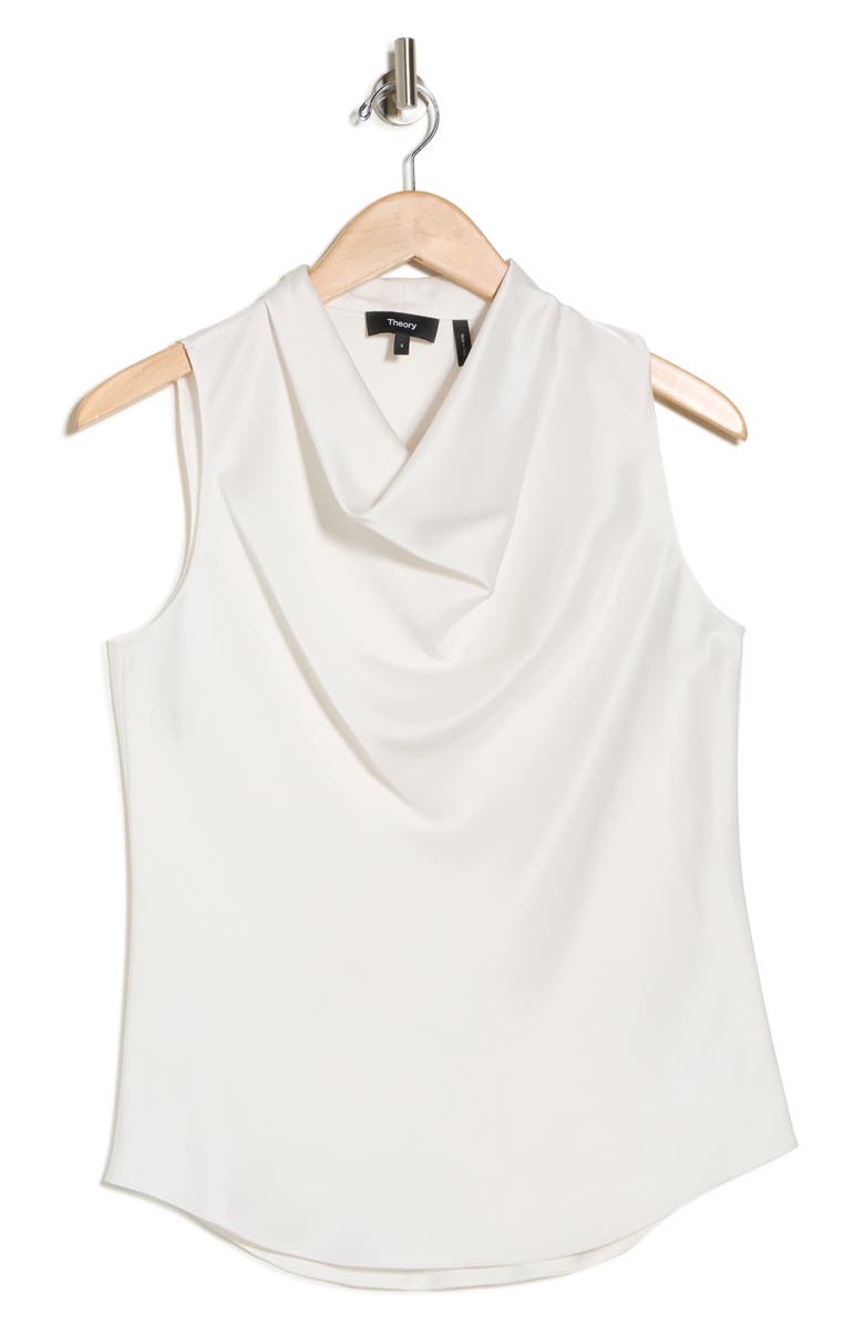 Theory Cowl Neck Sleeveless Top, Main, color, Ivory