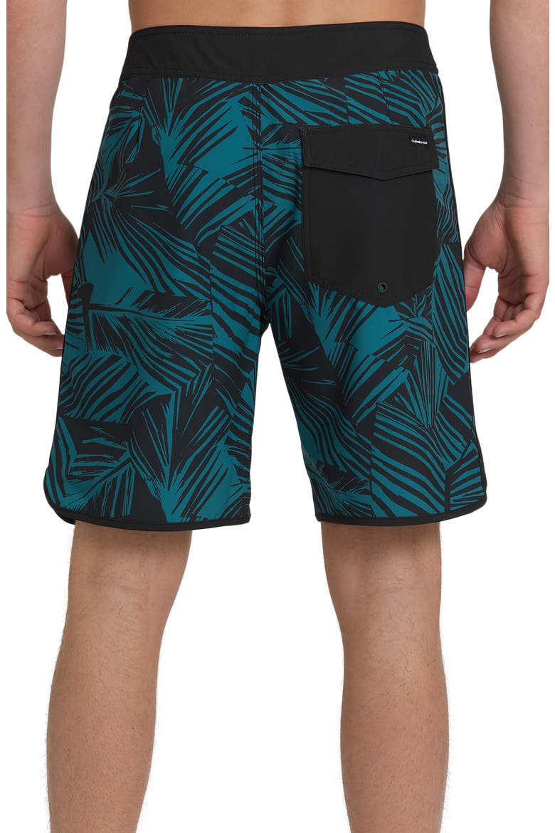 Aruba Palm 19" Board Shorts, Alternate, color, BLACK.