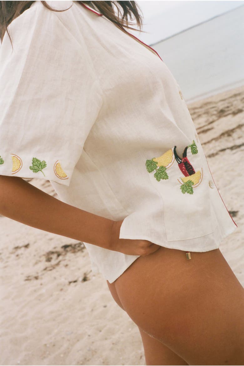 'Just a Pinch' Cabana ~ Relaxed Crop Cut, Alternate, color, Sea-Foam