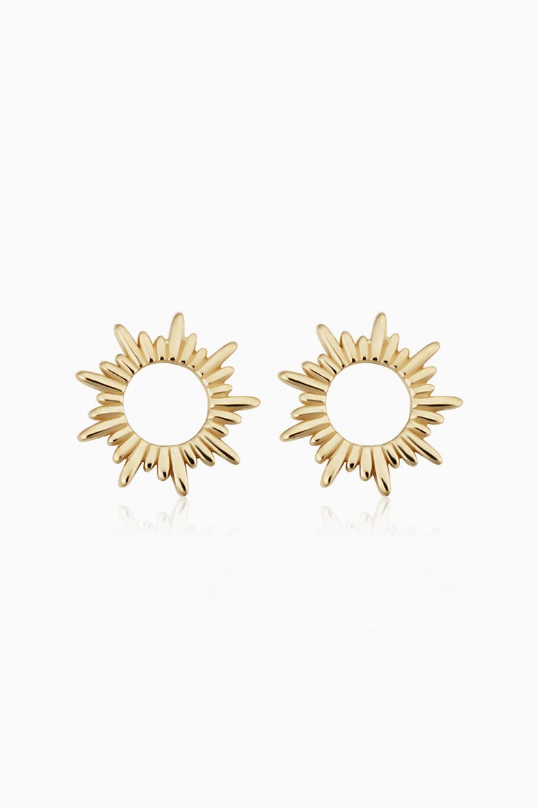 14K Yellow Gold Sunrise Studs, Main, color, Yellow Gold