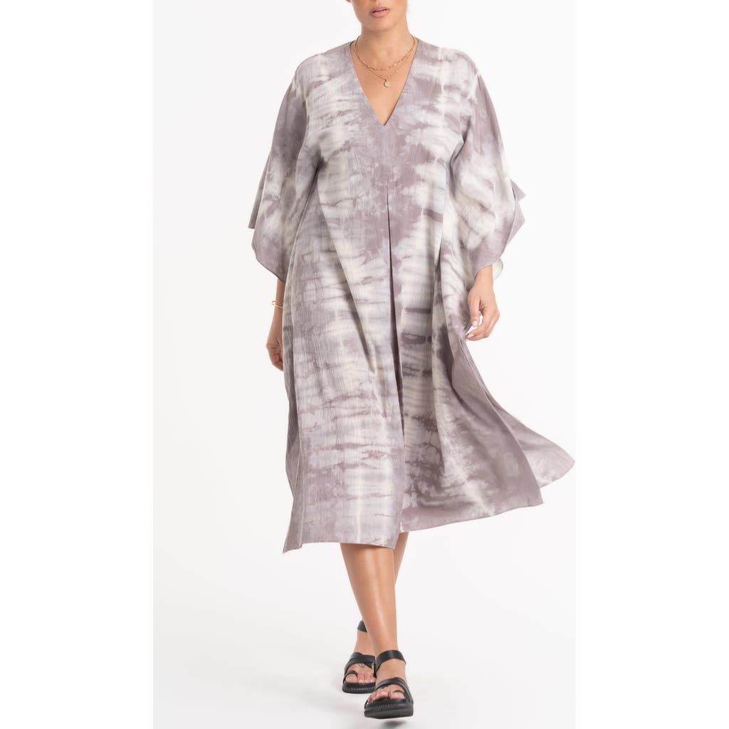 Ocean + Main Ocean+main Tie Dye Cotton Caftan In Gray