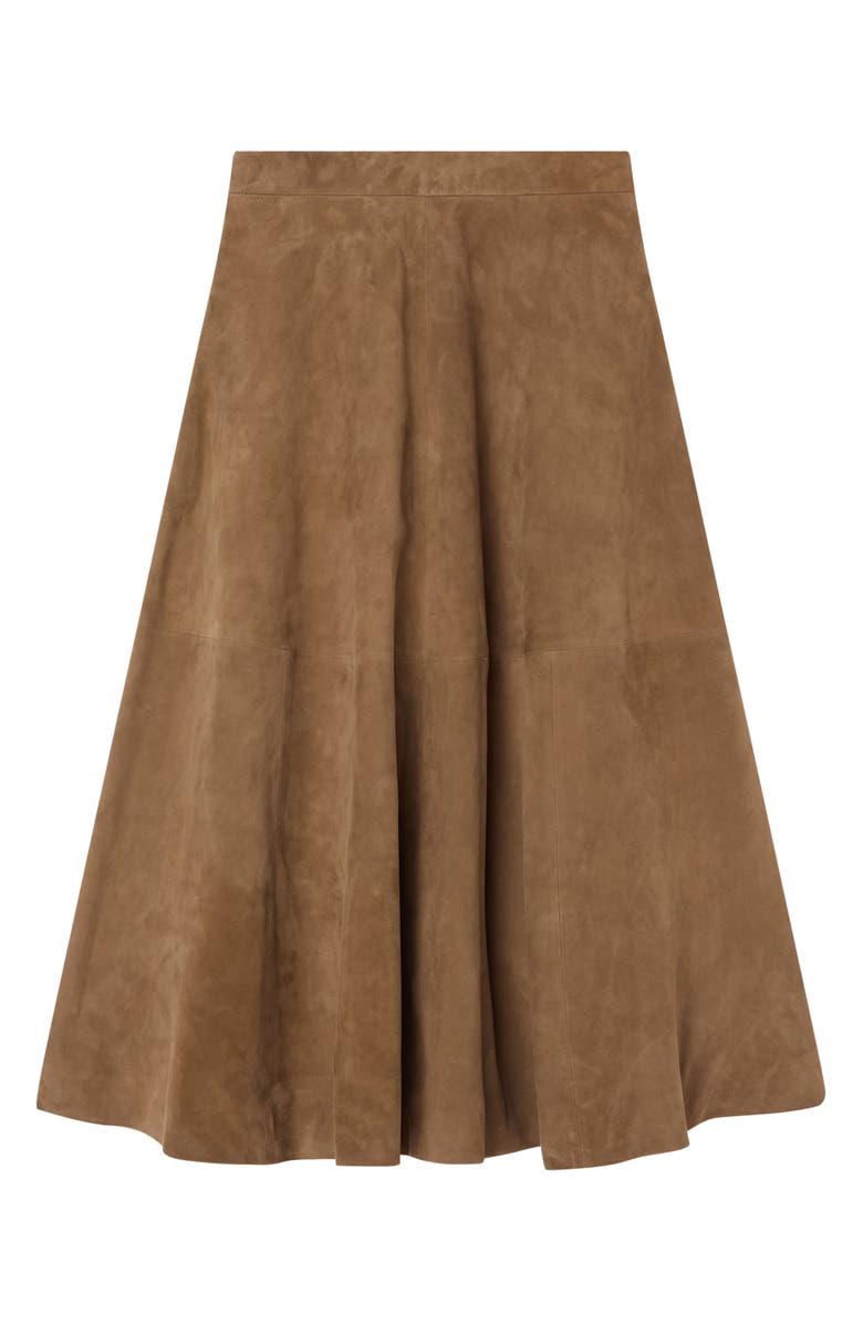 Róhe Suede A-Line Skirt, Alternate, color,