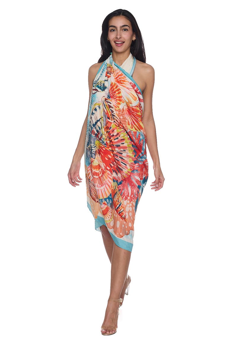 Pareo Convertible Midi Cover-Up Dress, Alternate, color, ORANGE