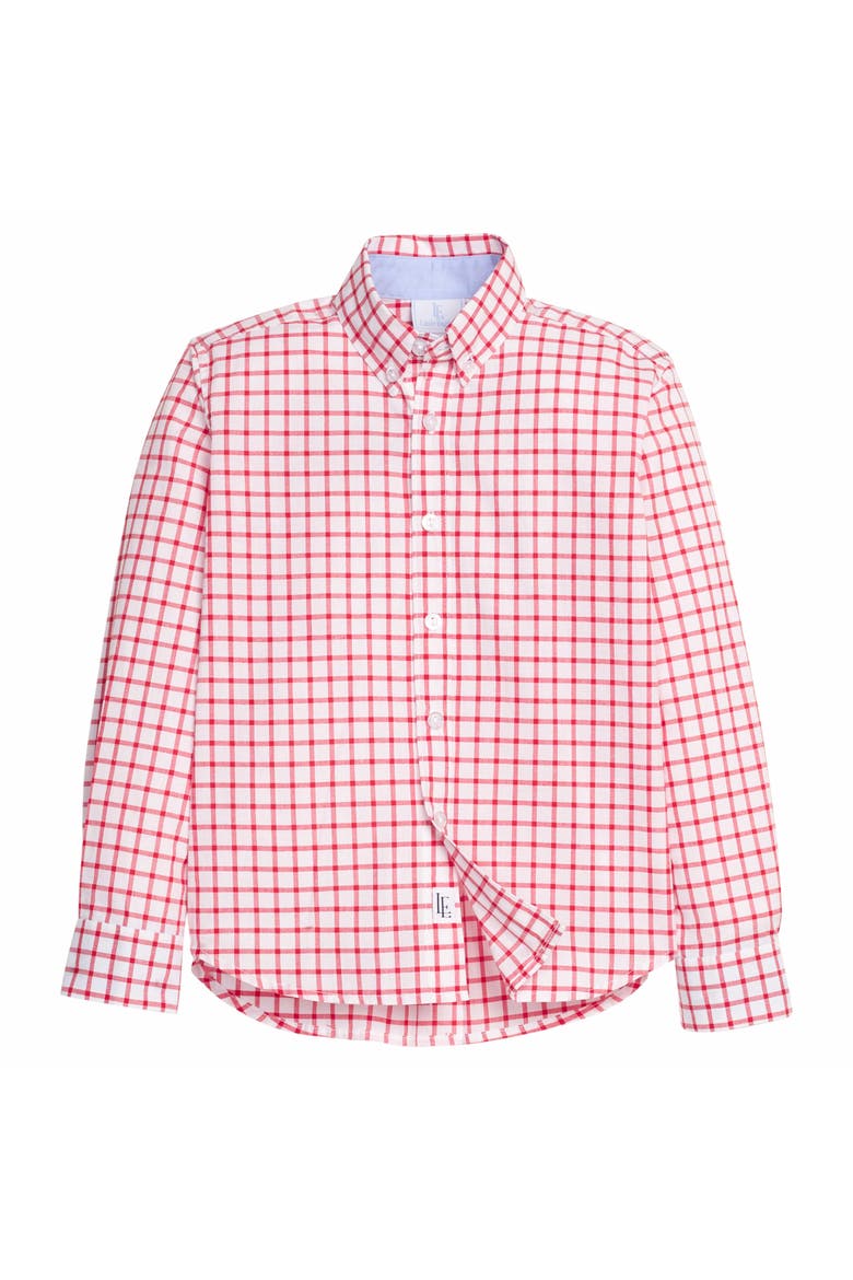 Kids' Plaid Button Down Shirt Blend, Main, color, Red Windowpane