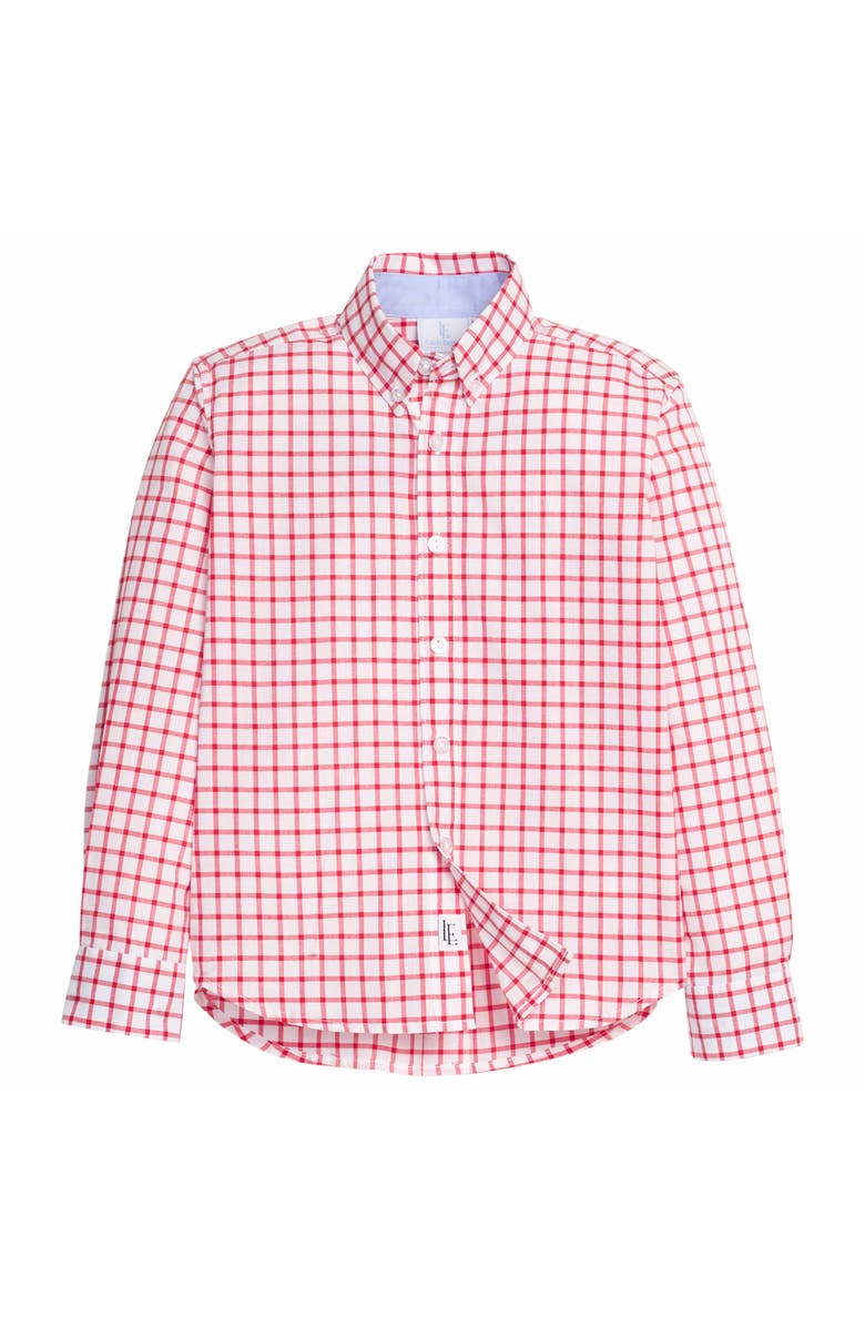 Little English Kids' Plaid Button Down Shirt Blend, Main, color, Red Windowpane