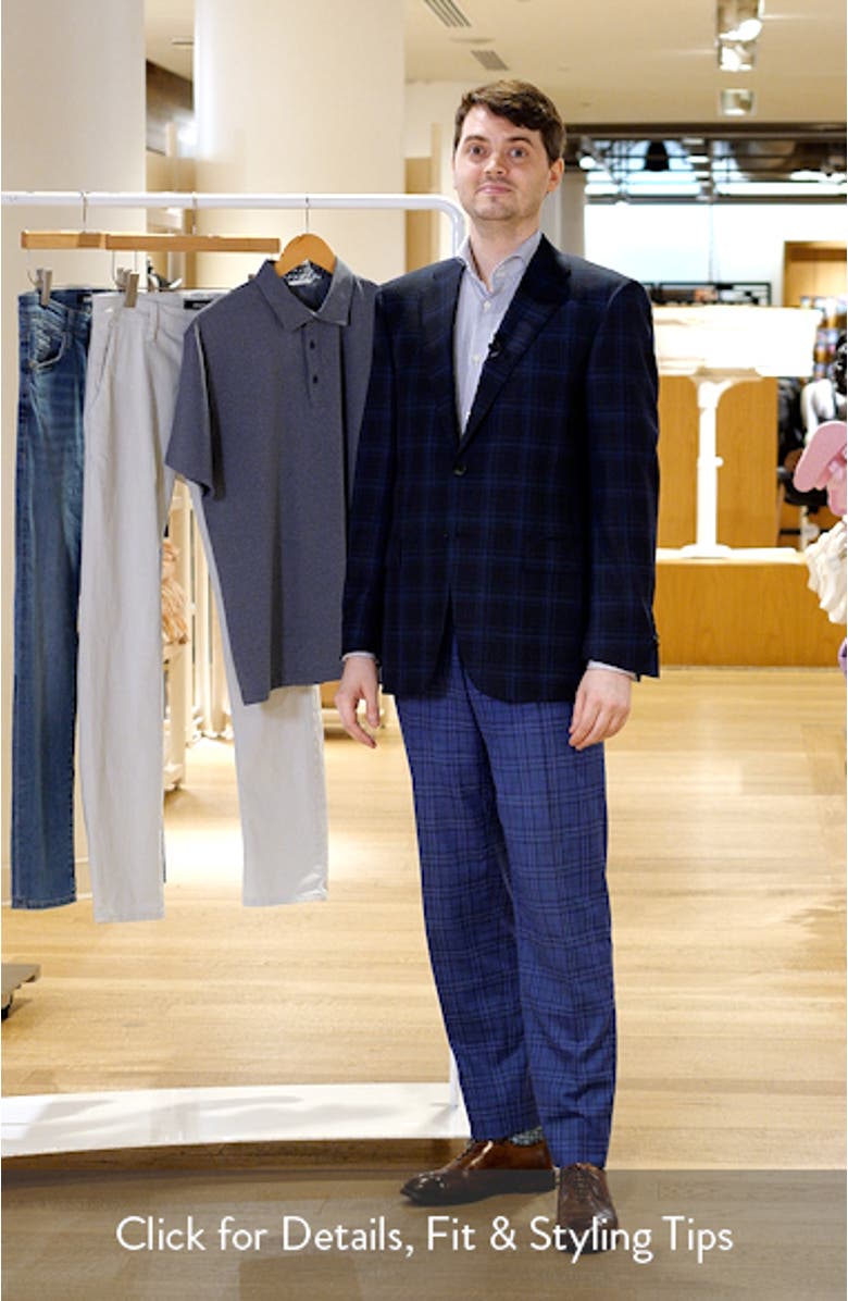 Siena Regular Fit Navy Plaid Super 130s Wool Sport Coat, sales video thumbnail