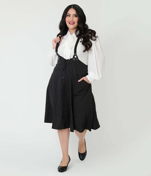 Unique Vintage Plus Size 1950s Suspender Swing Skirt In Multi