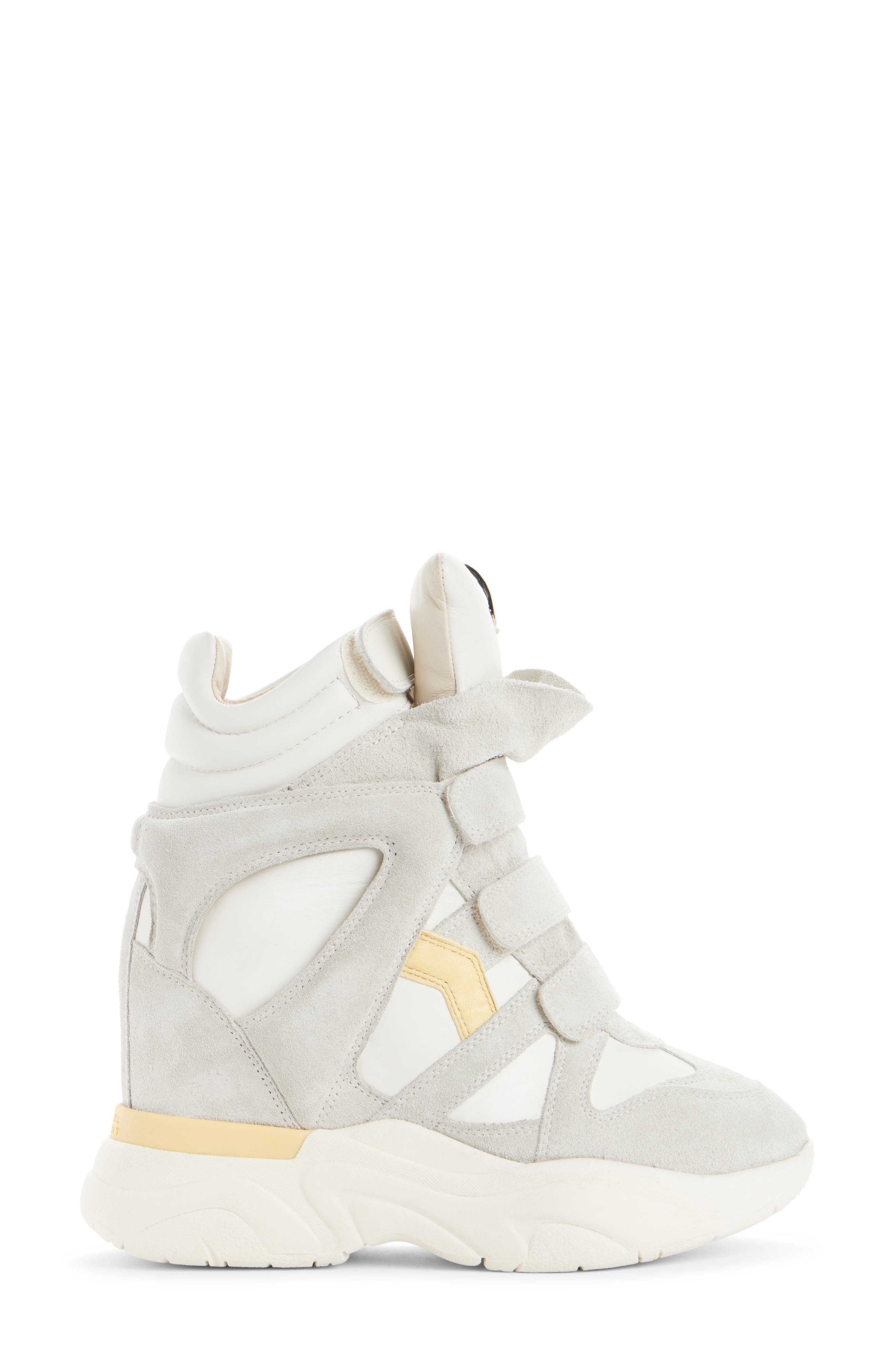 Isabel Marant Balskee Hidden Wedge High Top Sneaker, Alternate, color, Chalk/ Butter