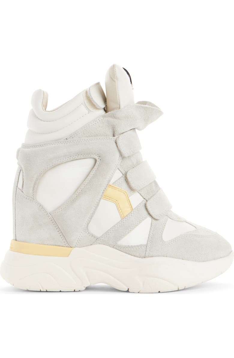 Isabel Marant Balskee Hidden Wedge High Top Sneaker, Alternate, color, Chalk/ Butter