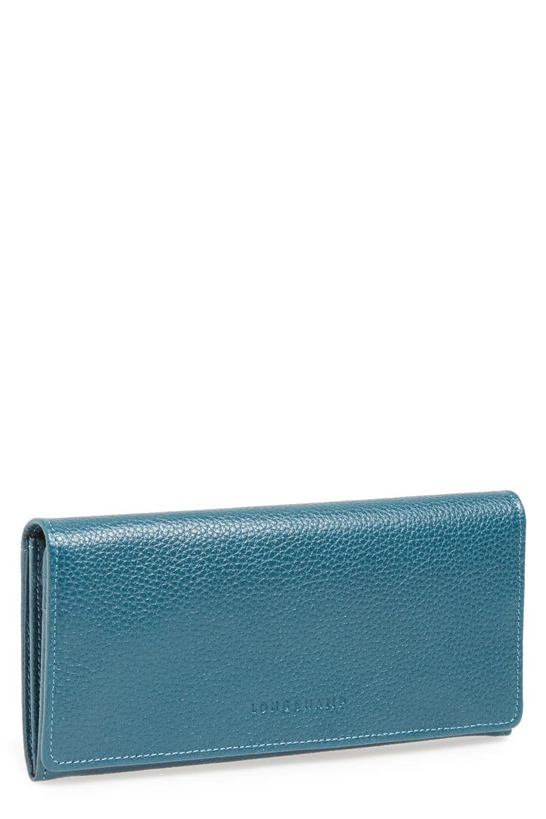 'Veau' Continental Wallet, Main, color, DUCK BLUE