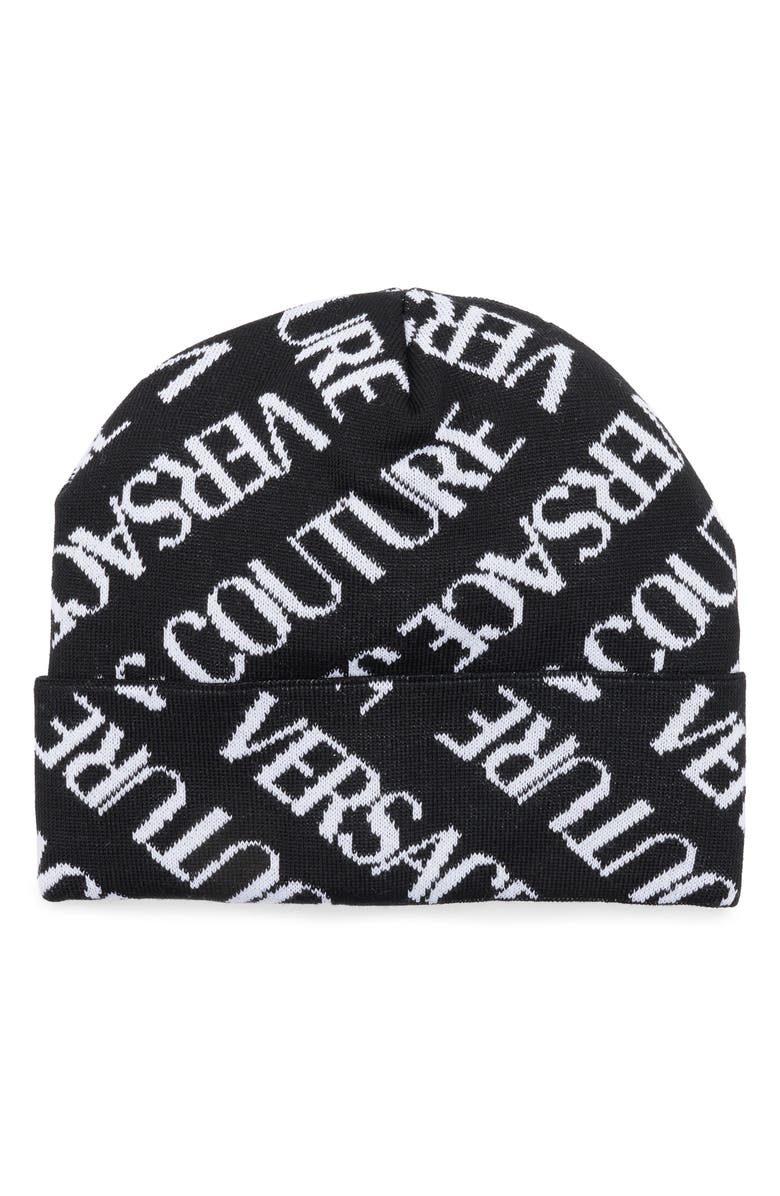 Versace Jeans Logo Wool Blend Beanie, Main, color,