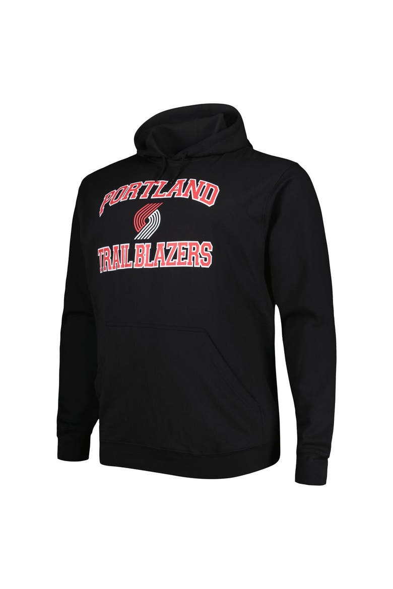 Men's Black Portland Trail Blazers Big & Tall Heart & Soul Pullover Hoodie, Alternate, color, Black