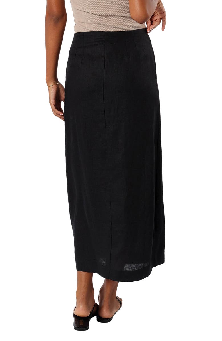 Petal & Pup Finley Linen Maxi Skirt, Alternate, color, Black
