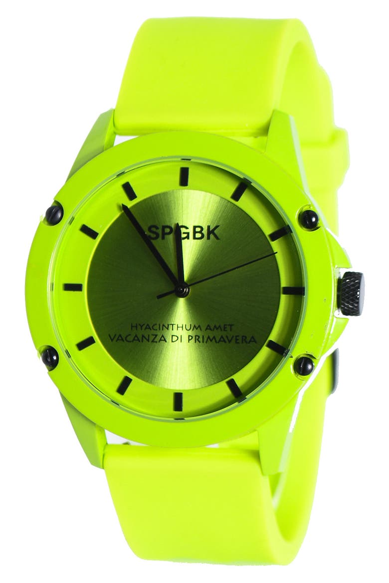 Pine Forest Silicone Strap Watch, 44mm, Main, color, LIME