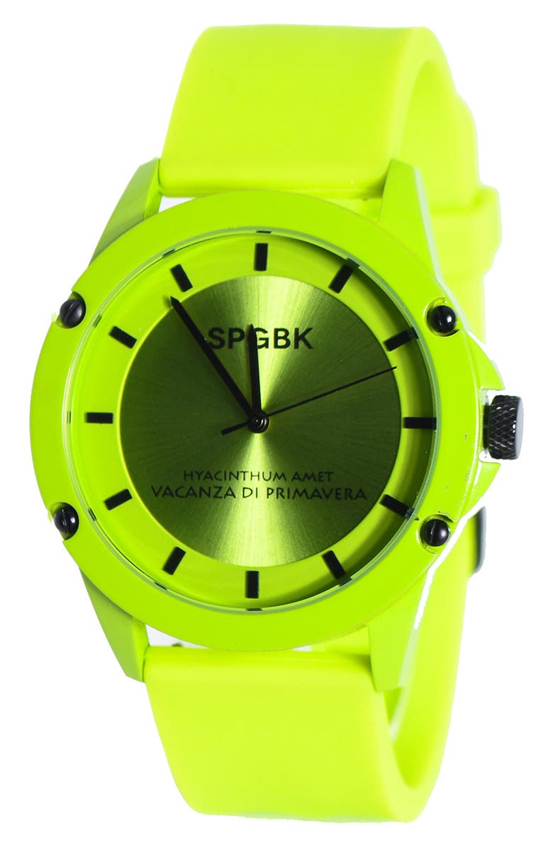 SPGBK Watches Pine Forest Silicone Strap Watch, 44mm, Main, color, 
