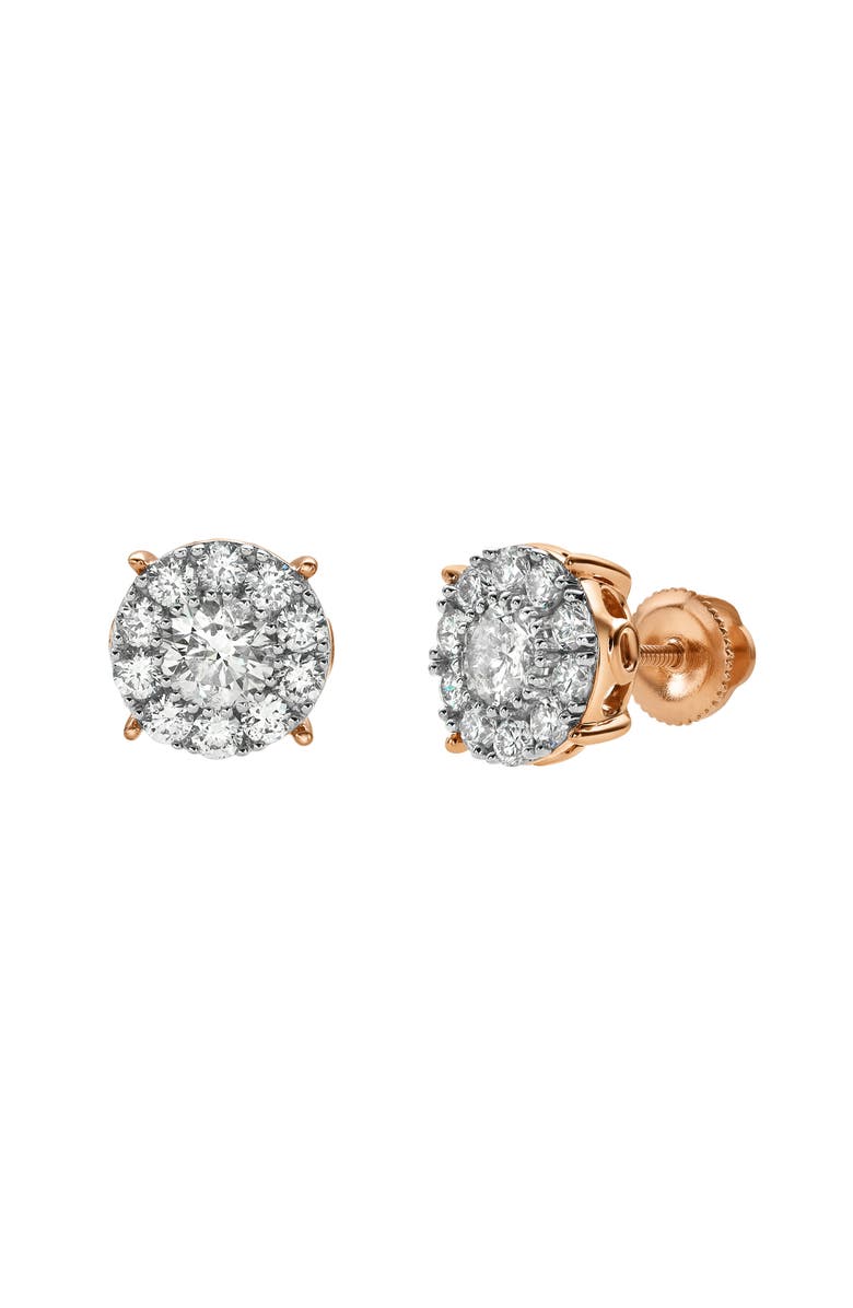 LuvMyJewelry Blazers Prime 14K Gold Diamond Stud Earrings - 1.11ct., Main, color, 14K Rose Gold