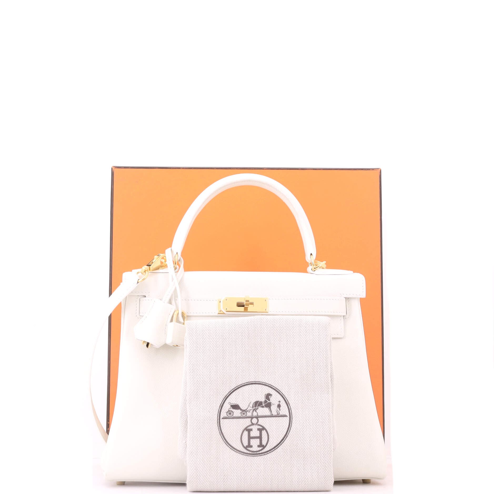 Kelly Handbag White Evercolor with Gold Hardware 28, Alternate, color, New White