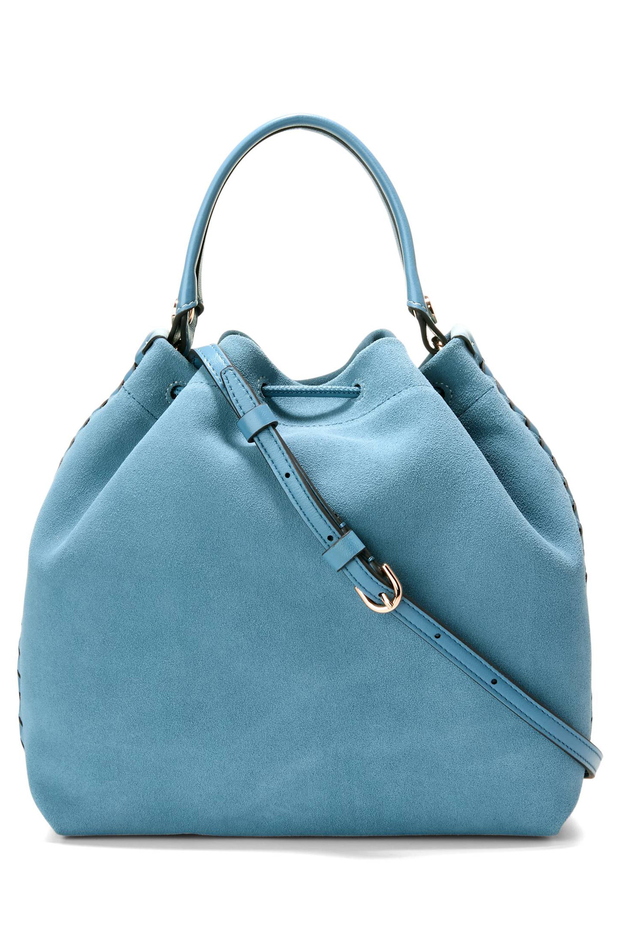 Isabella Bucket Bag, Alternate, color, PROVINCIAL BLUE SUEDE
