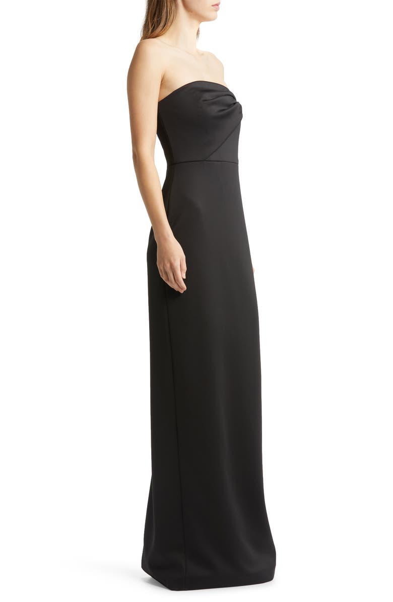 Black Halo Divina Strapless Gown, Alternate, color, Black
