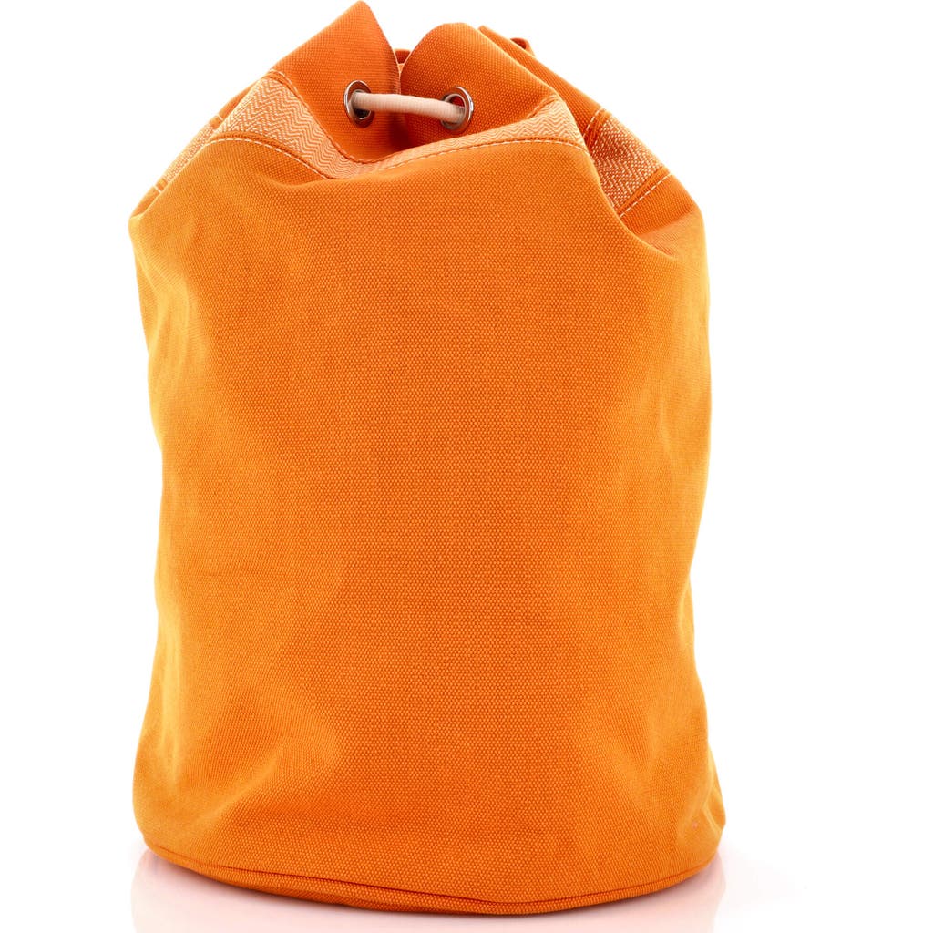 Pre-owned Hermes Hermes Saint Malo Hermarin Bag Toile Gm In Orange