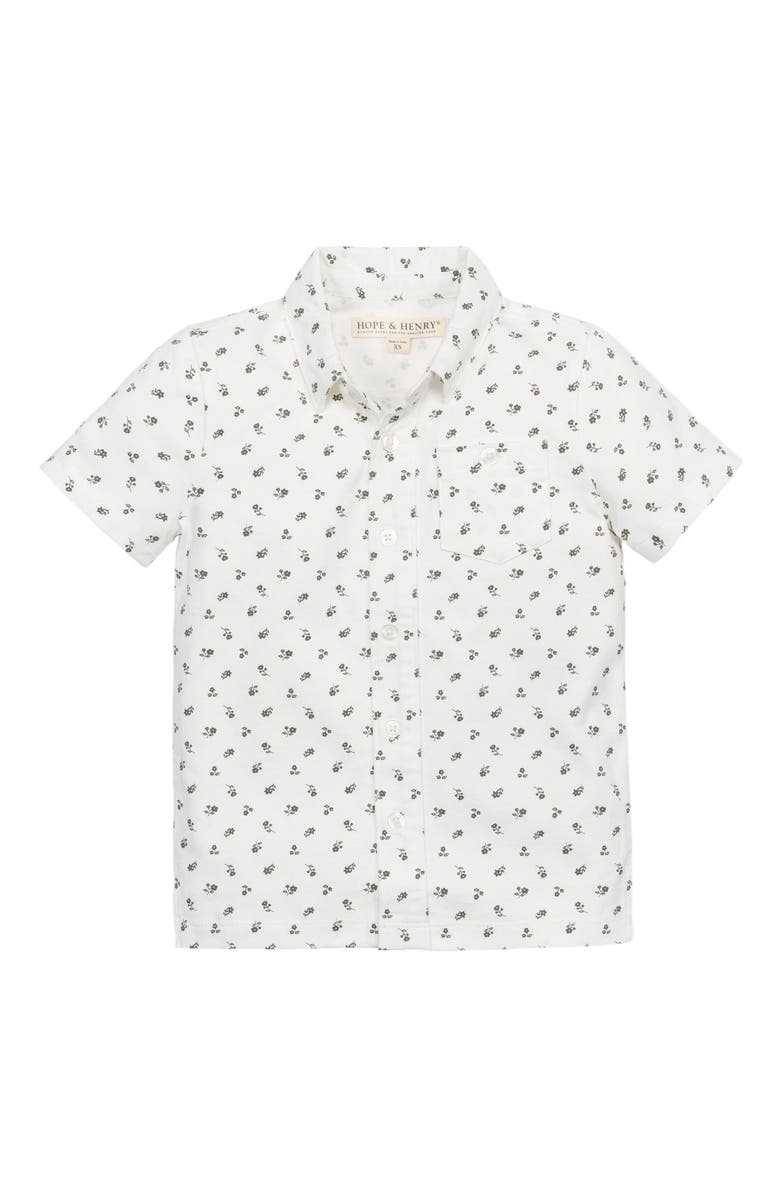 Hope & Henry Boys' Organic Jersey Button Down Shirt, Kids, Alternate, color, 