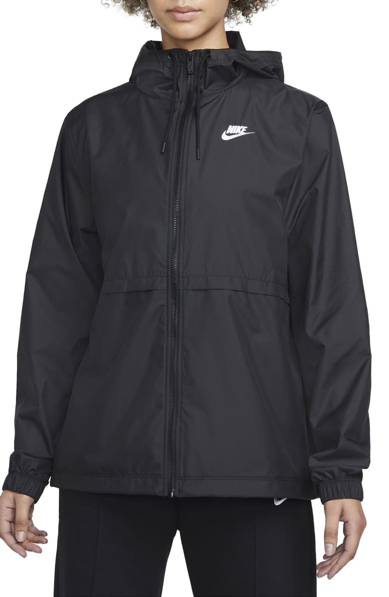 Nike Repel Water-Resistant Windbreaker Jacket, Main, color, 010 Black/ White