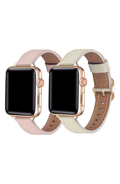 Set of 2 Faux Leather Watchbands