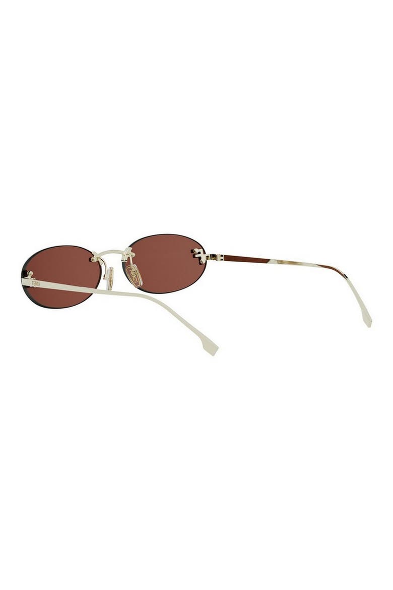 'Fendi First 54mm Oval Sunglasses, Alternate, color, GOLD / BORDEAUX