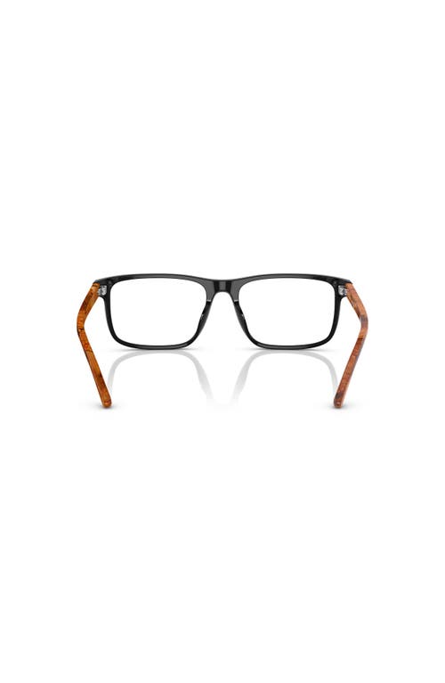 Ralph Lauren 54mm Rectangle Optical Glasses In Black