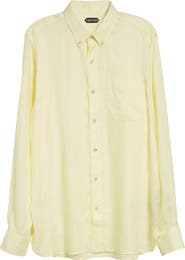 TOM FORD Light Fluid Gabardine Button-Down Shirt