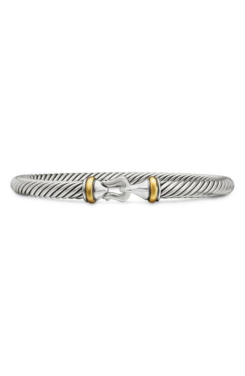 Cable Classic Buckle Bracelet with 18K Gold, 5mm
