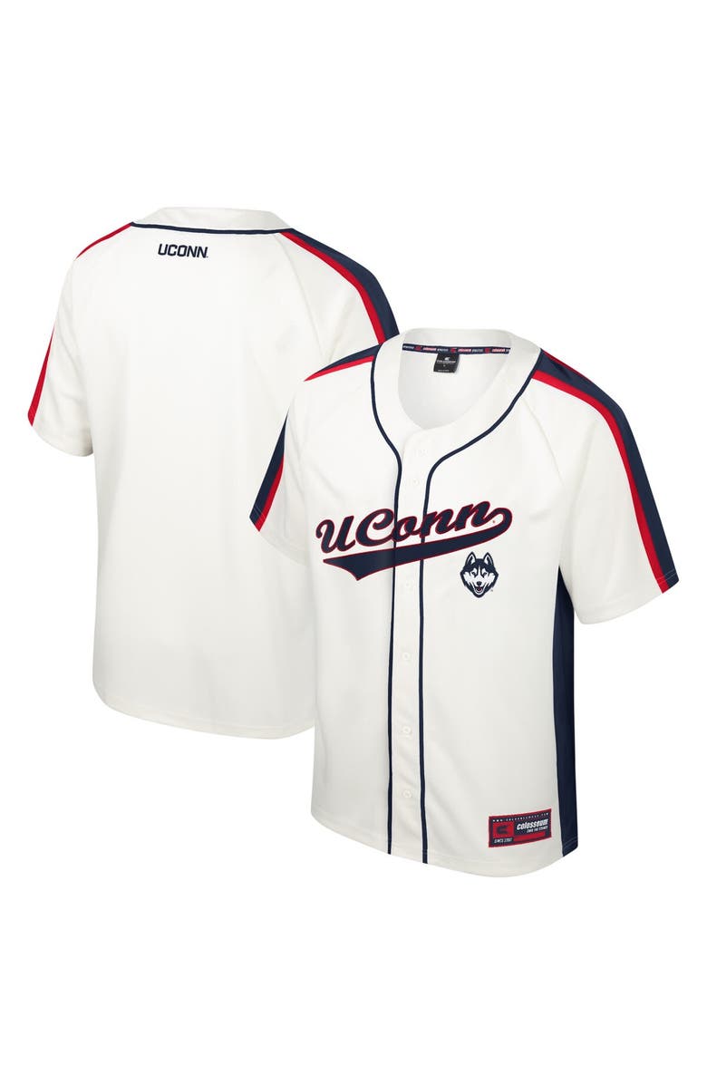 COLOSSEUM Men's Colosseum Cream UConn Huskies Ruth Button-Up Baseball Jersey, Alternate, color, 