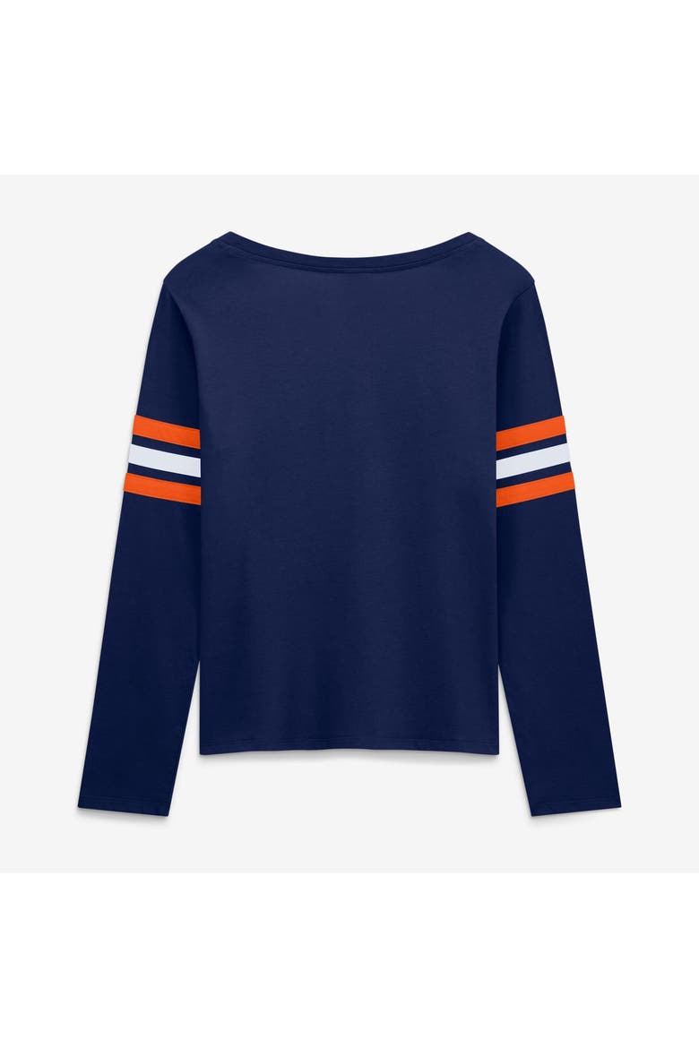 Women's Fanatics  Navy Denver Broncos Team First Coverage Scheme Lace-Up Long Sleeve T-Shirt, Alternate, color, Navy