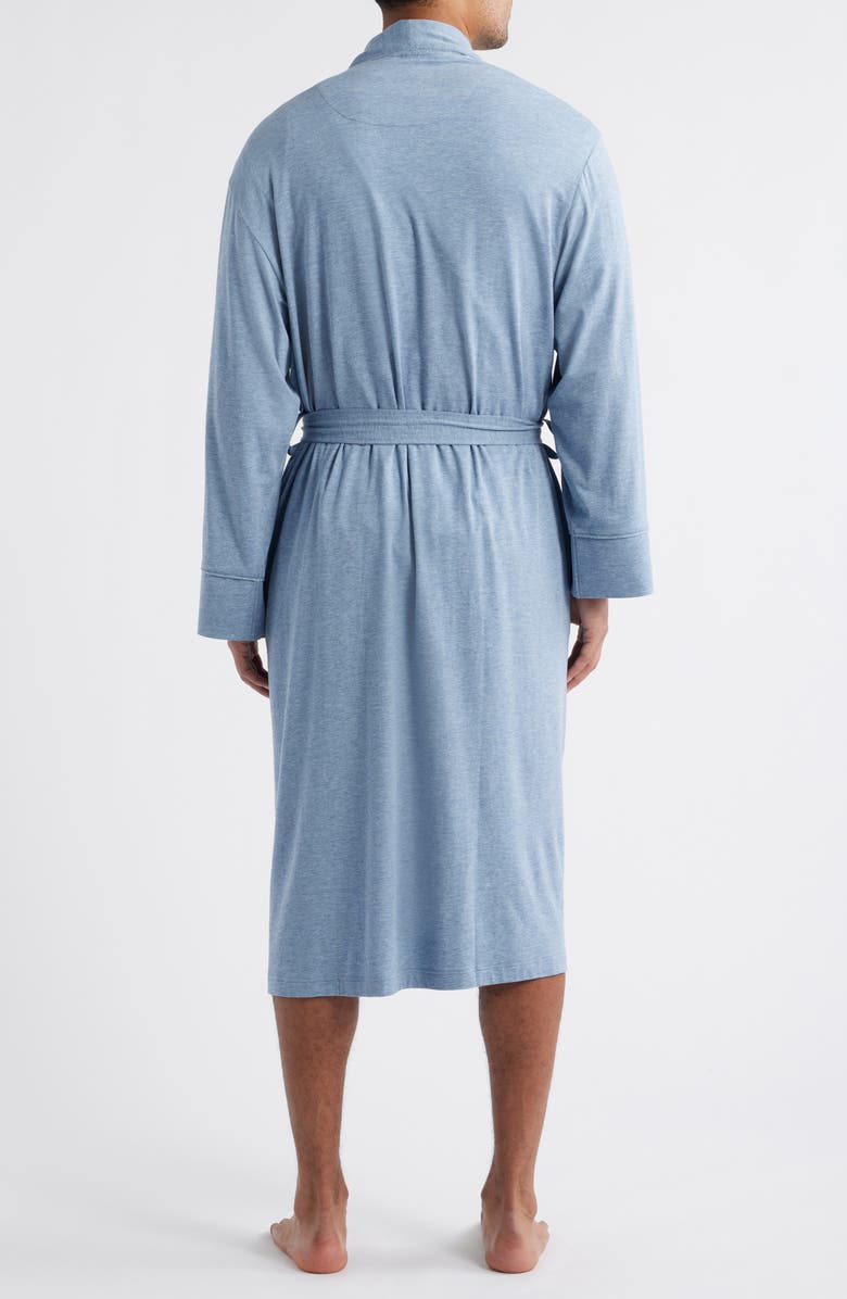 Daniel Buchler Shawl Collar Heathered Cotton & Modal Blend Robe, Alternate, color, Blue Heather