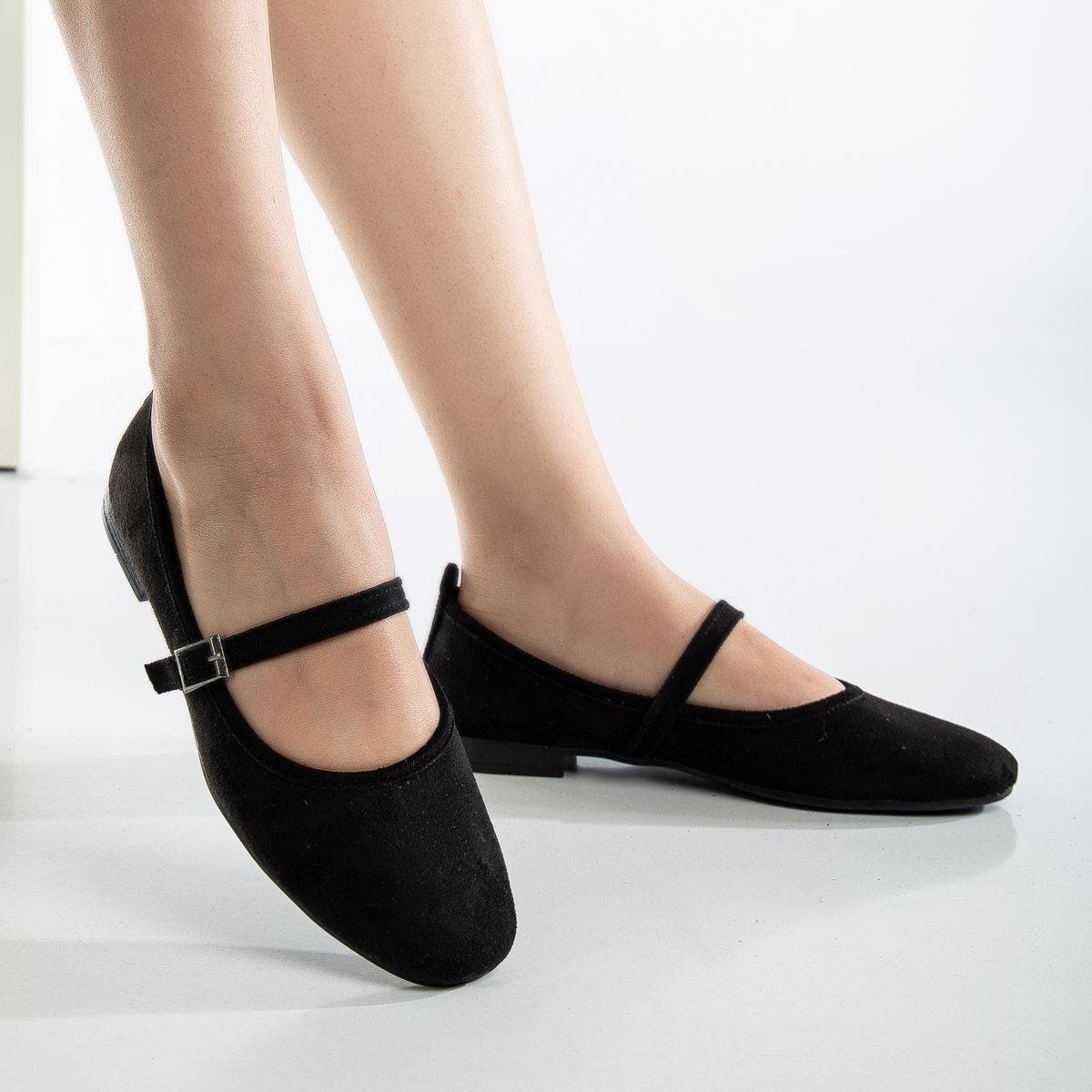 Prologue Shoes Emilie Mary Jane Flat, Alternate, color, Black Suede