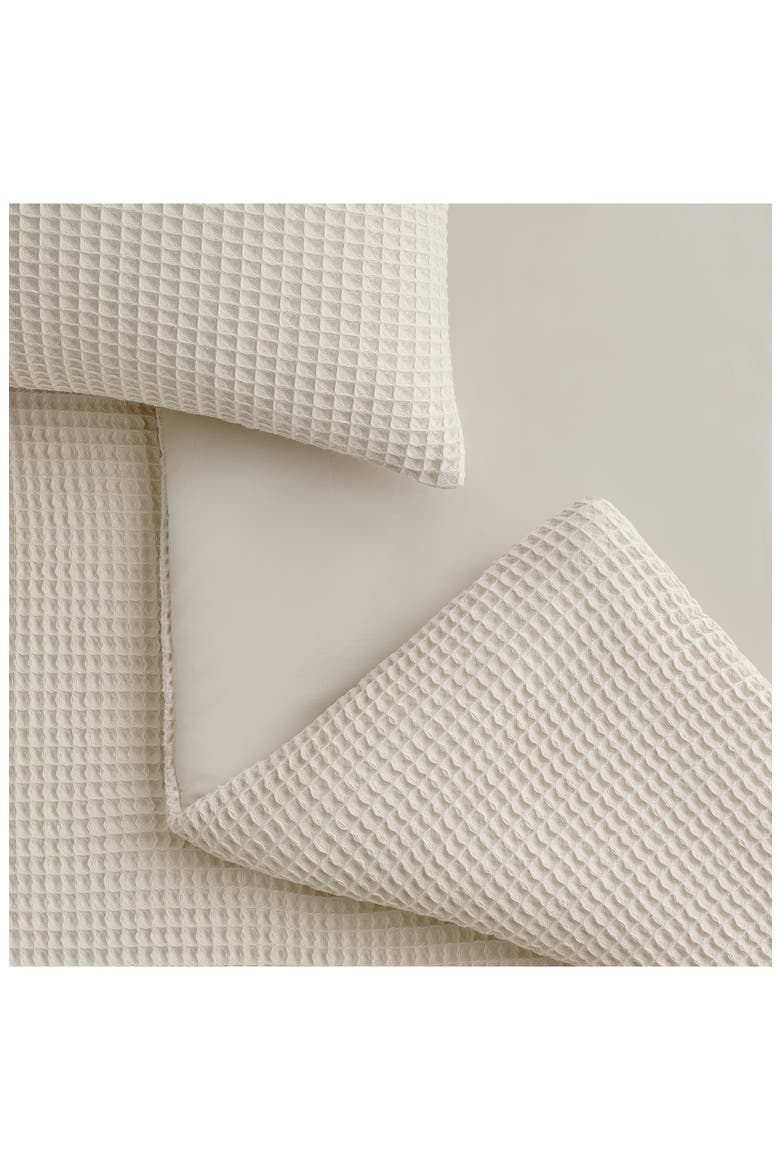Kyla Waffle Knit Comforter & Shams Set, Alternate, color, CREAM