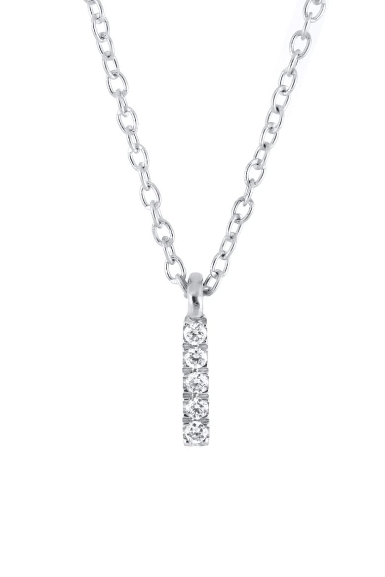 Icon Diamond Initial Pendant Necklace, Alternate, color, 18K WHITE GOLD - I
