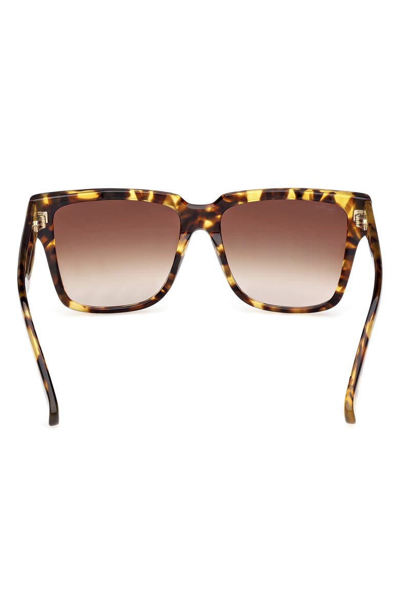 Max Mara Glimpse2 57mm Gradient Polarized Square Sunglasses, Alternate, color, Camel Havana / Brown Lenses