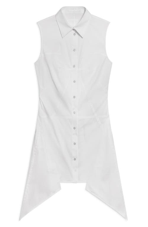 Helmut Lang Bustier Asymmetric Sleeveless Dress In White