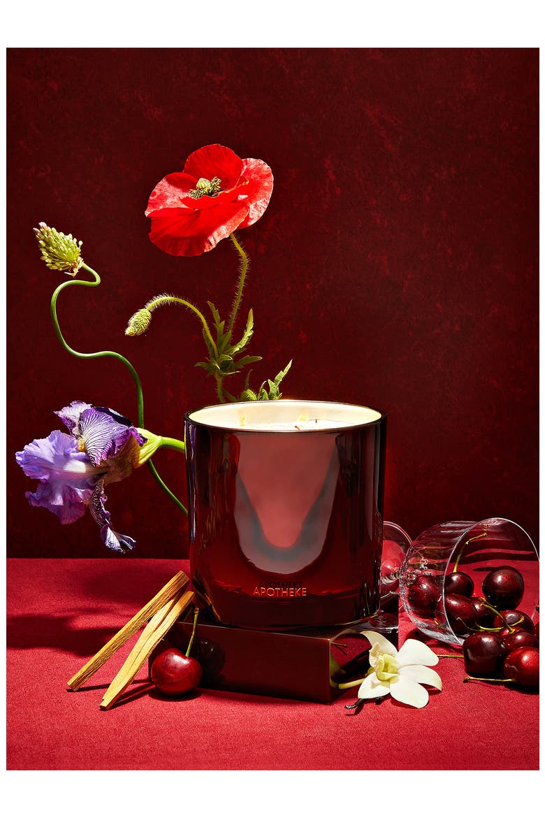 Bitter Cherry Three-Wick Scented Candle, Alternate, color, DARK RED