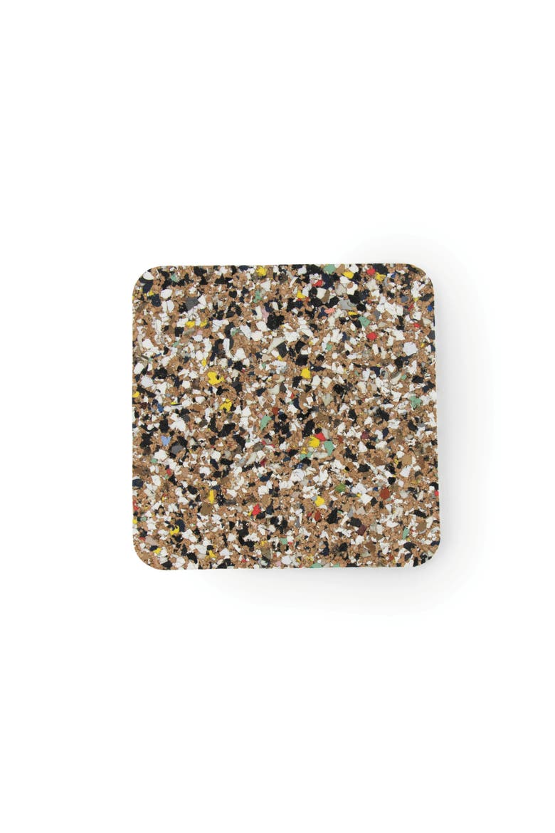Beach Clean Square Coasters Set of 6, Alternate, color, Natural Cork