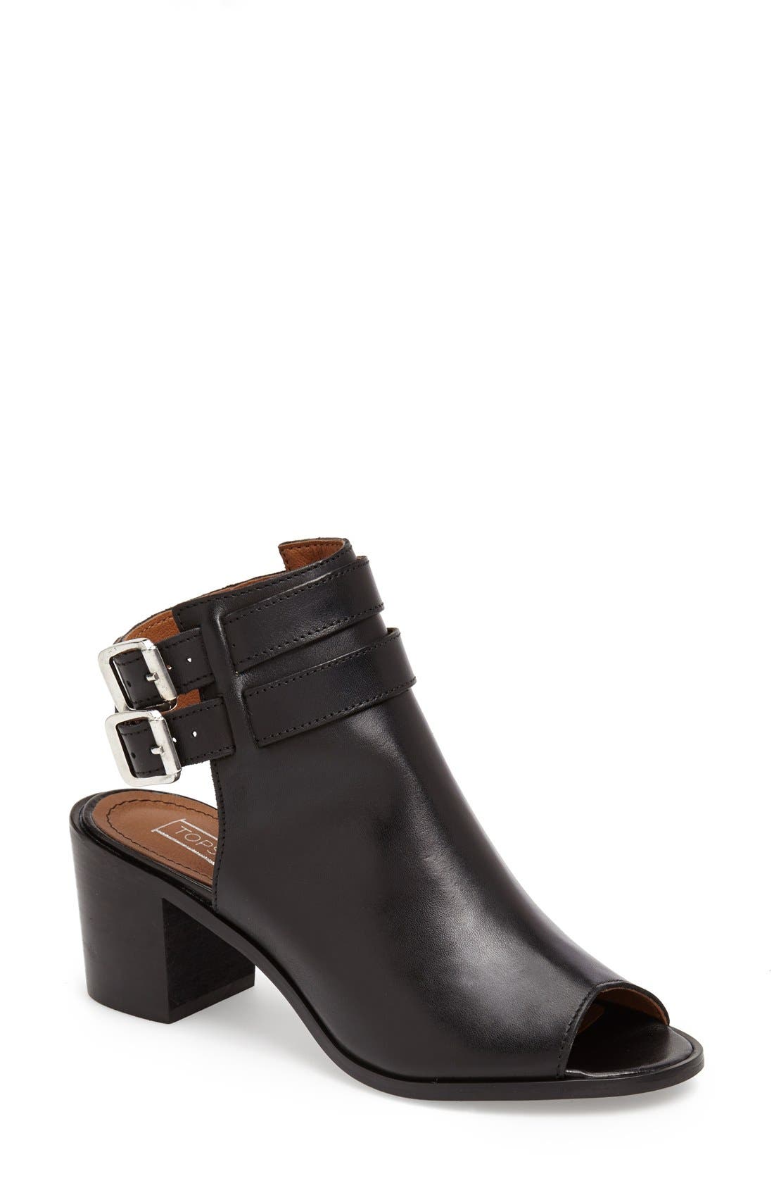 'Jolie' Bootie Sandal, Main, color, BLACK