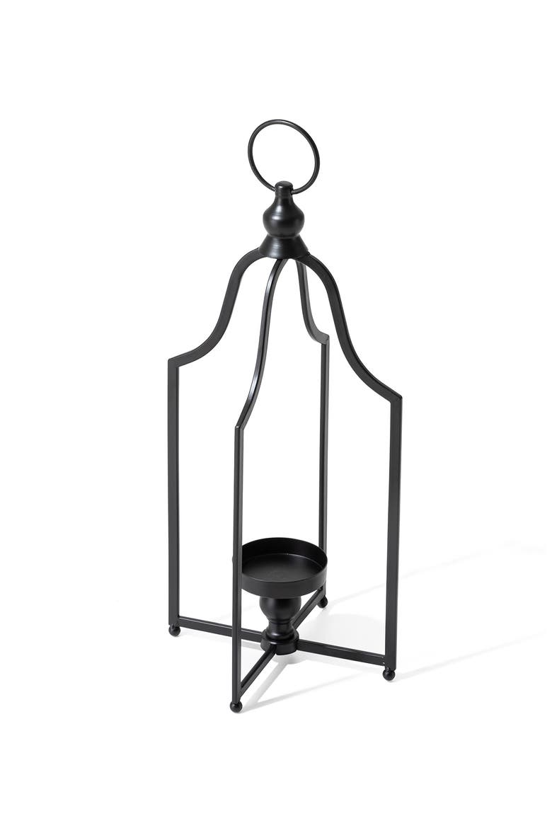 Modern Farmhouse Metal Decorative Lantern Candle Holder, Alternate, color, Black
