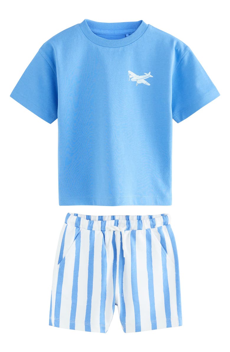 NEXT Kids' Transport Graphic T-Shirts & Shorts 3-Pack, Alternate, color, Blue